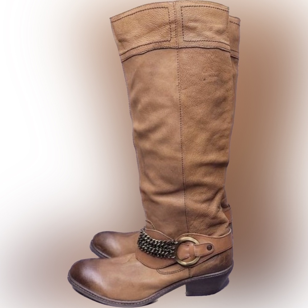 Luichiny Abrupt Lee Leather Tall Knee High
Western Boot Cognac Brown Women sz 9